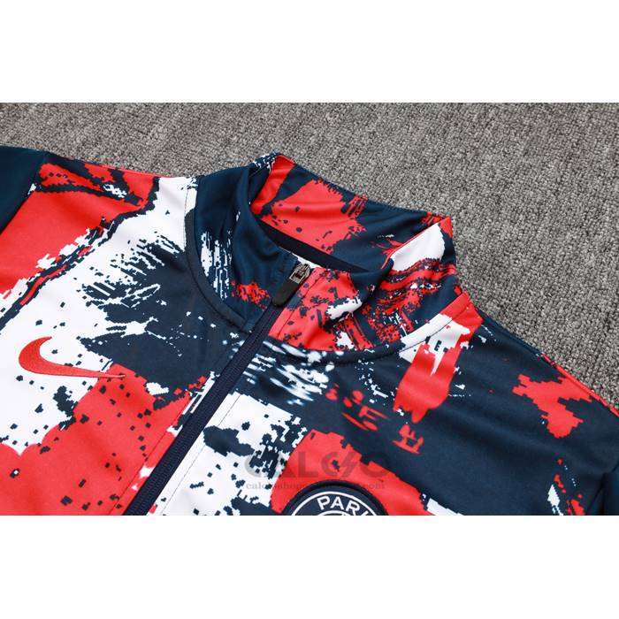 Tuta da Track di Giacca Paris Saint-Germain 2024-2025 Rosso e Blu